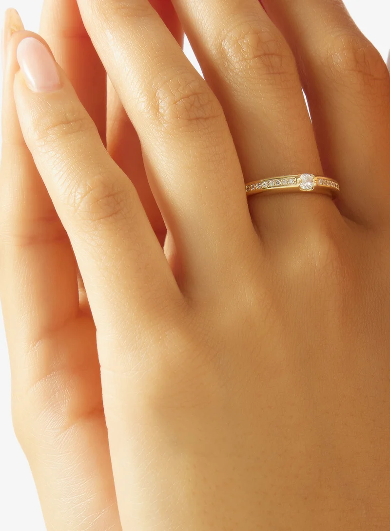 ELLA  Diamonte Rhinestone Embellished Gold Ring for Women | Best Price UAE